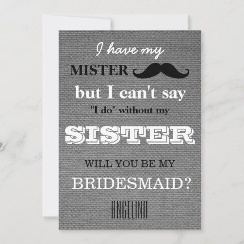 Will you be my bridesmaid invitation