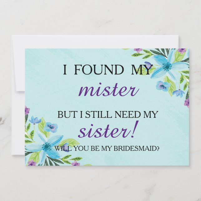 Will you be my bridesmaid? invitation (Front)