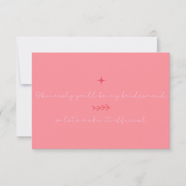 Will You Be My Bridesmaid Invitation (Front)