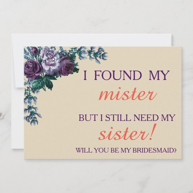 Will you be my bridesmaid? invitation (Front)