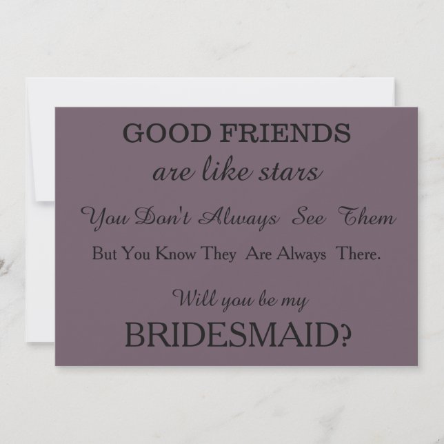 Will you be my bridesmaid? invitation (Front)