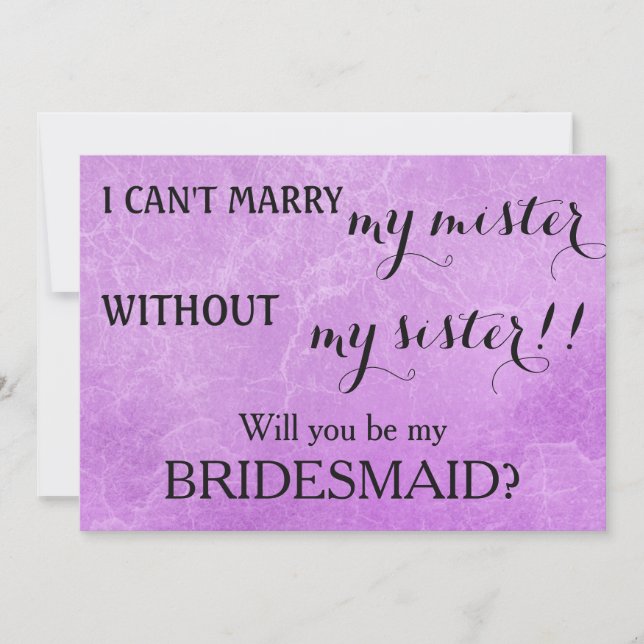 Will you be my bridesmaid? invitation (Front)