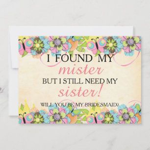 Will you be my bridesmaid? invitation