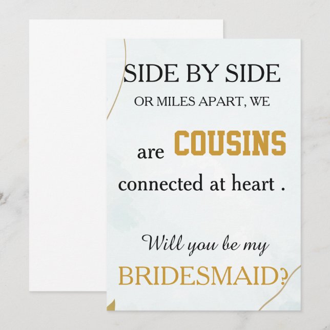 Will you be my bridesmaid? invitation (Front/Back)