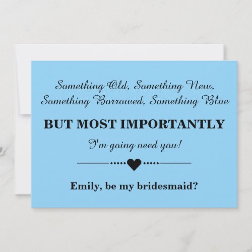 Will you be my bridesmaid invitation