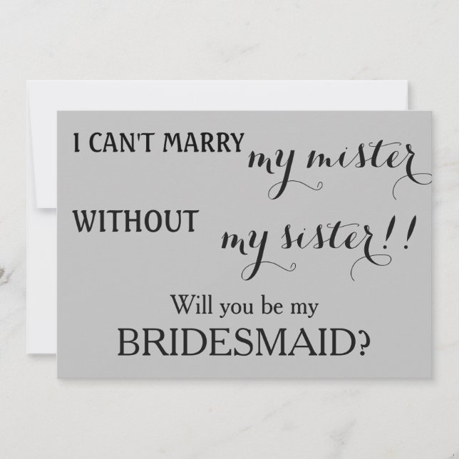 Will you be my bridesmaid? invitation (Front)