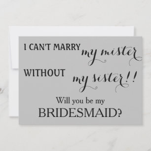 Will you be my bridesmaid? invitation