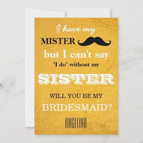 Will you be my bridesmaid invitation