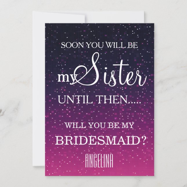Will you be my bridesmaid? invitation (Front)