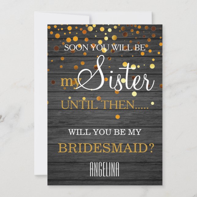 Will you be my bridesmaid? invitation (Front)