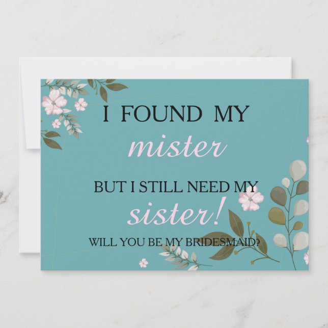 Will you be my bridesmaid? invitation (Front)