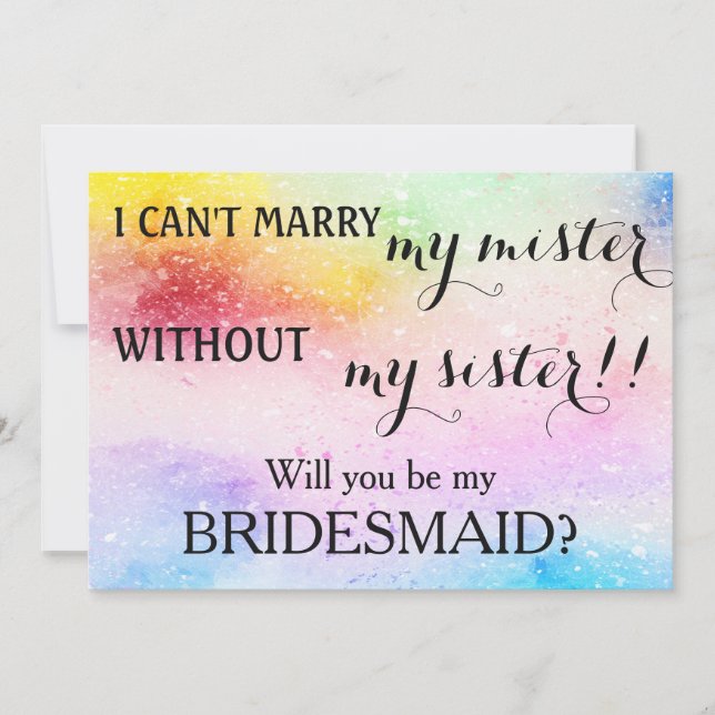 Will you be my bridesmaid? invitation (Front)