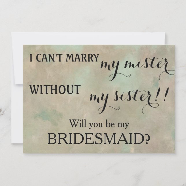 Will you be my bridesmaid? invitation (Front)