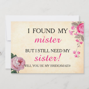 Will you be my bridesmaid? invitation