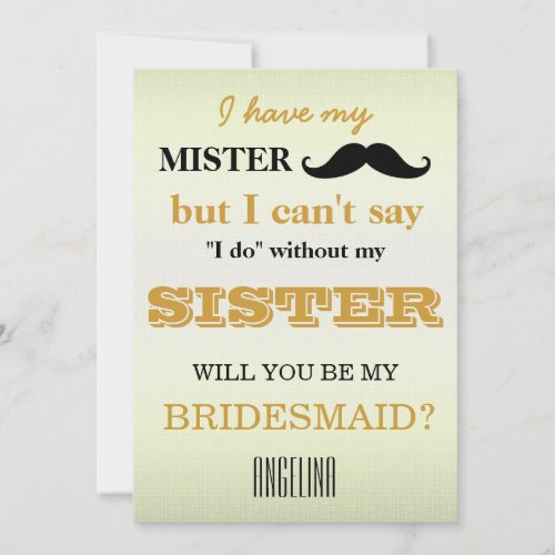 Will you be my bridesmaid invitation