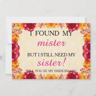 Will you be my bridesmaid? invitation