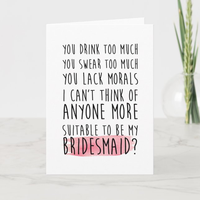 will you be my bridesmaid invitation (Front)