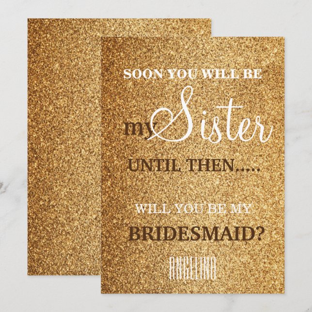Will you be my bridesmaid? invitation (Front/Back)