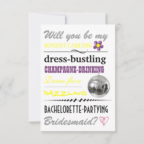 "Will you be my Bridesmaid?" Personalized Announcement