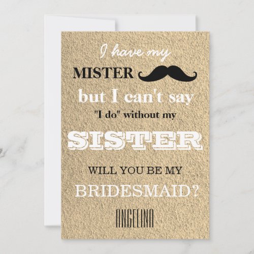 Will you be my bridesmaid invitation