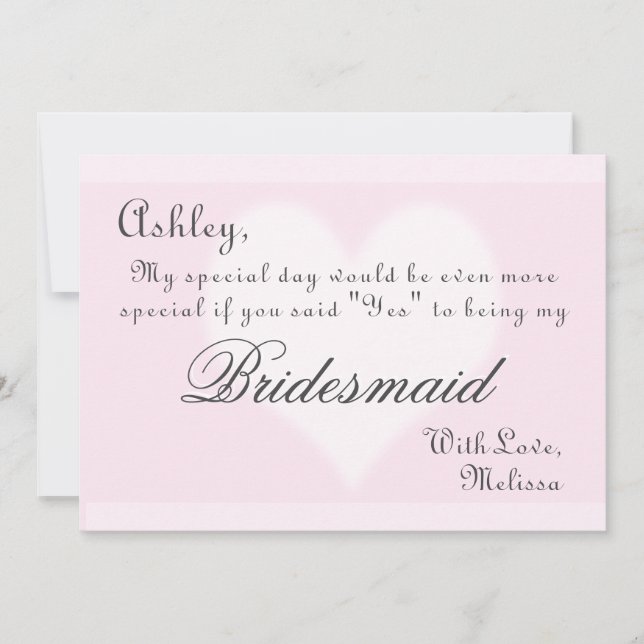 Will You Be My Bridesmaid? Invitation (Front)