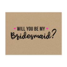 Will You Be My Bridesmaid Invitation Card