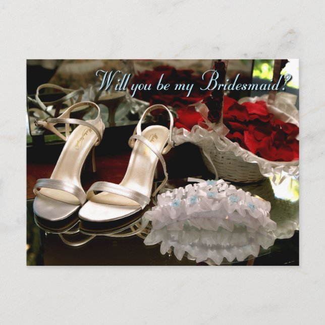 Will you be my bridesmaid? invitation postcard (Front)