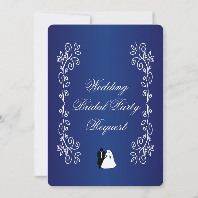 Will You Be My Bridesmaid Invitation Royal Blue (Front)