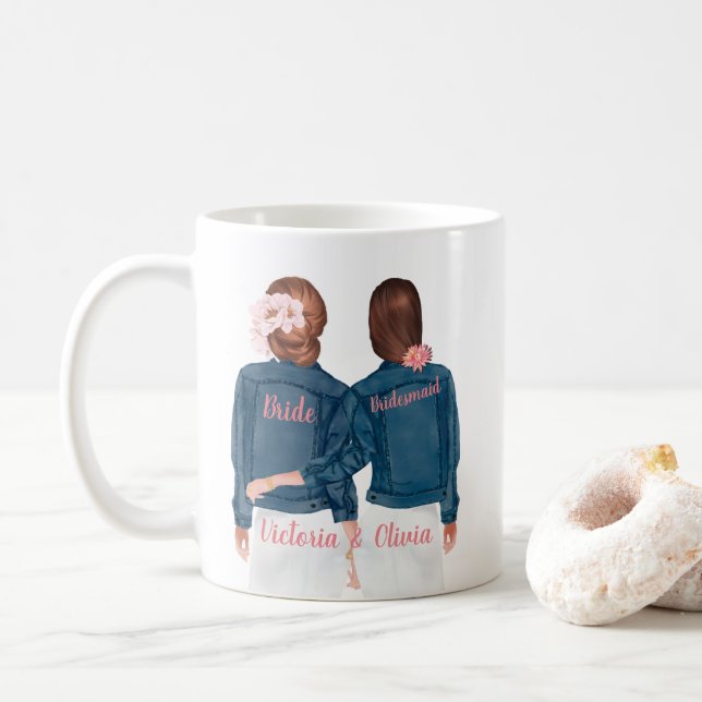 Will you be my Bridesmaid Jean Jacket Mug (With Donut)
