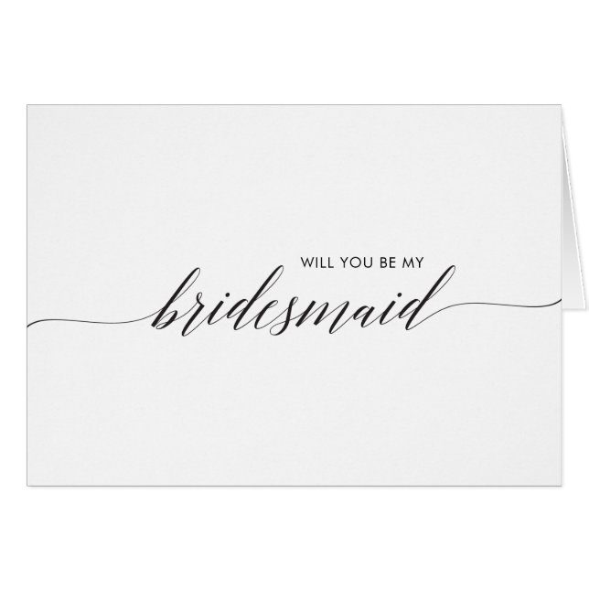 Will You Be My Bridesmaid, Keepsake, Wedding Card (Front Horizontal)
