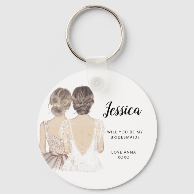 Will you be my bridesmaid keyring (Front)