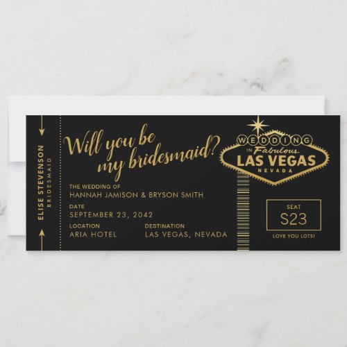 Will you be my Bridesmaid Las Vegas Destination