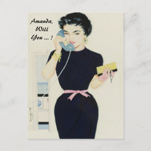 will you be my bridesmaid,maid of honor... invitation postcard