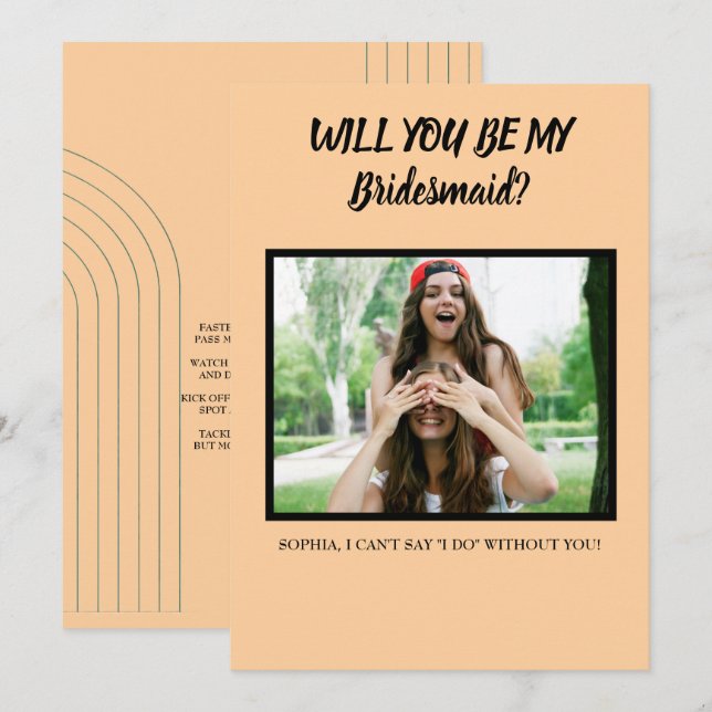 Will you be my Bridesmaid/Maid of Honor Proposal  Announcement (Front/Back)