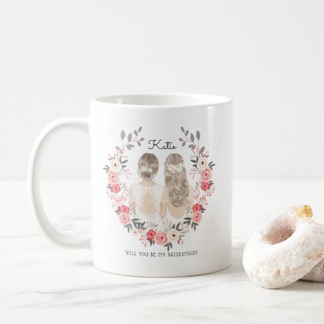 Will you be my Bridesmaid/Maid of Honor Proposal C Coffee Mug (With Donut)