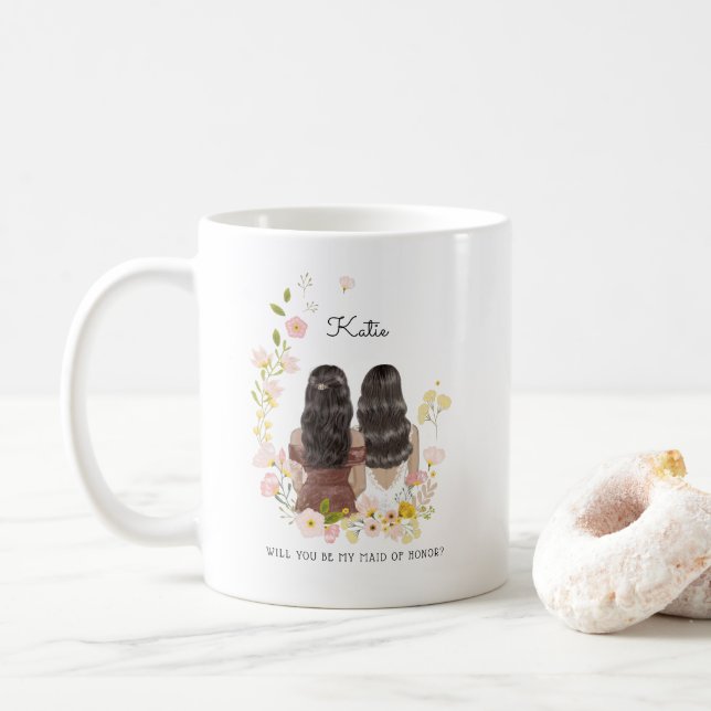 Will you be my Bridesmaid/Maid of Honor Proposal C Coffee Mug (With Donut)