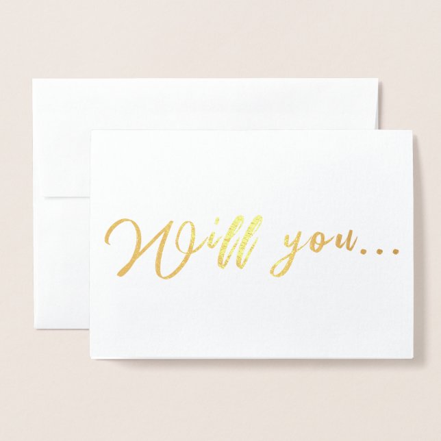 Will You be My Bridesmaid, Maid of Honor Proposal Foil Card (Front With Envelope)