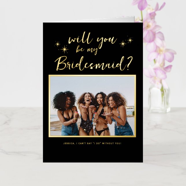 Will you be my Bridesmaid/Maid of Honor Proposal Foil Greeting Card (Orchid)