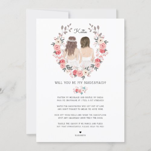Will you be my Bridesmaid/Maid of Honor Proposal I Invitation
