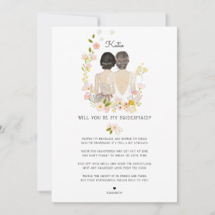 Will you be my Bridesmaid/Maid of Honor Proposal I Invitation