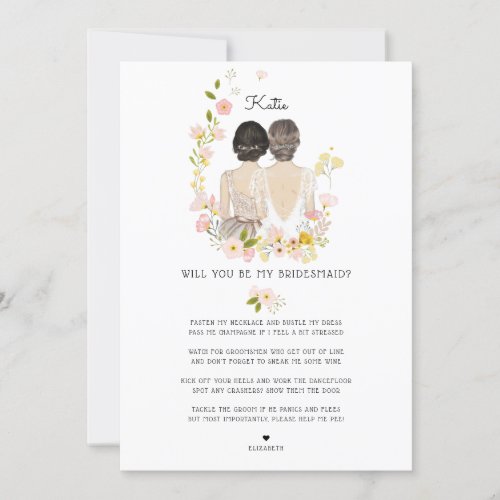 Will you be my BridesmaidMaid of Honor Proposal I Invitation