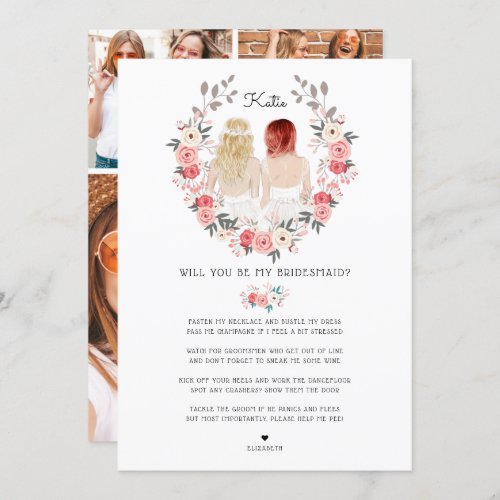 Will you be my Bridesmaid/Maid of Honor Proposal I Invitation