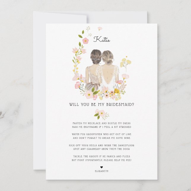 Will you be my Bridesmaid/Maid of Honor Proposal I Invitation (Front)