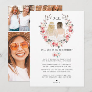 Will you be my Bridesmaid/Maid of Honor Proposal I Invitation