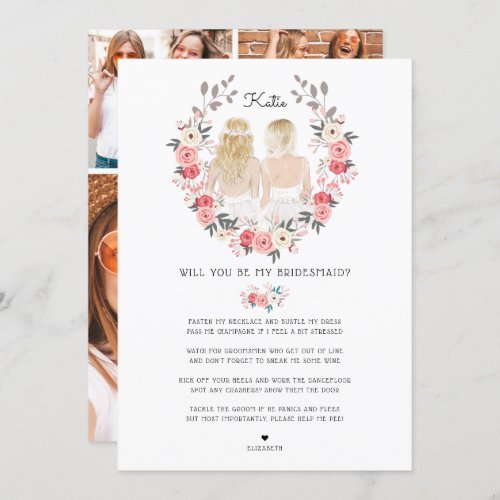 Will you be my BridesmaidMaid of Honor Proposal I Invitation