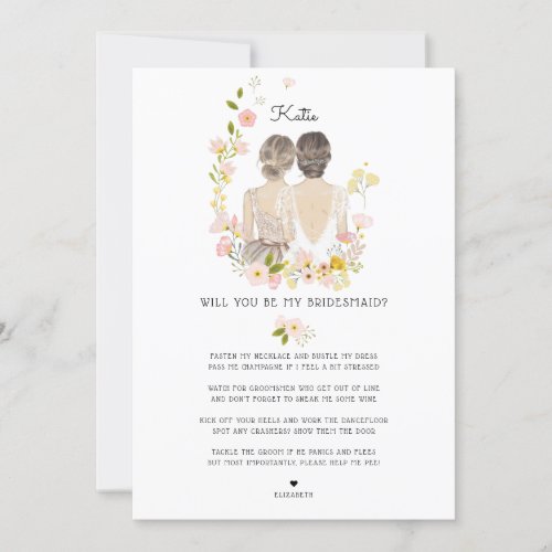 Will you be my BridesmaidMaid of Honor Proposal Invitation
