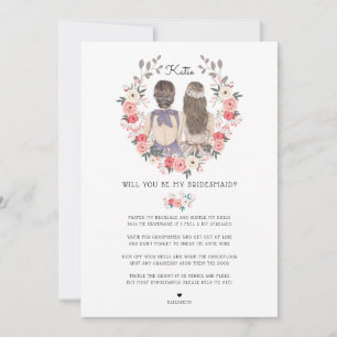 Will you be my Bridesmaid/Maid of Honor Proposal Invitation