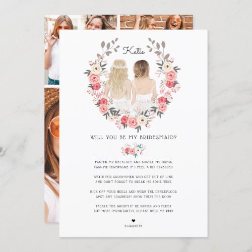 Will you be my BridesmaidMaid of Honor Proposal Invitation