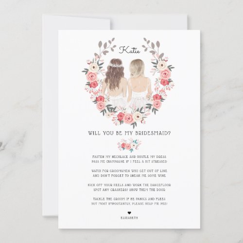 Will you be my BridesmaidMaid of Honor Proposal Invitation