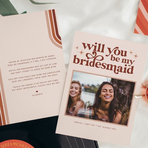 Will you be my BridesmaidMaid of Honor Proposal  Note Card